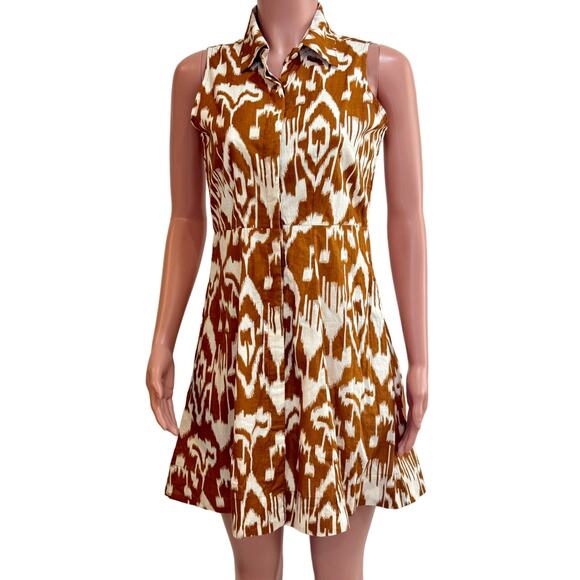 Brown and White Mini Dress - Picture 1 of 14